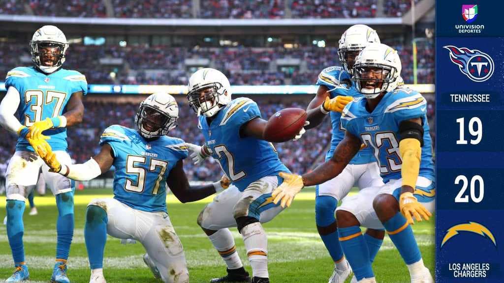 A primera hora el domingo, en Londres, en trepidante juego, Philip Rivers volvió a cargar en sus hombros a los Chargers y vencieron en el último suspiro a los Tennessee Titans.