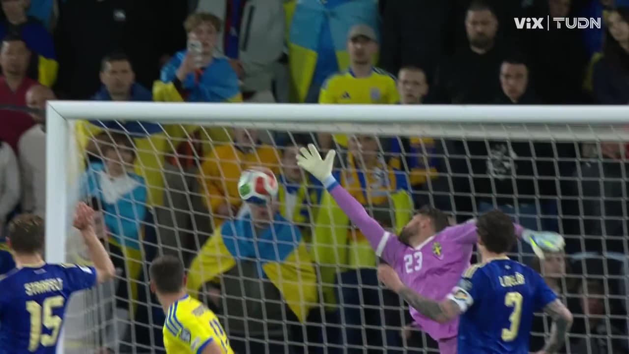 Repechaje Mundial 2026: Gol de Matviy Ponomarenko, Ucrania 1-3 Suecia