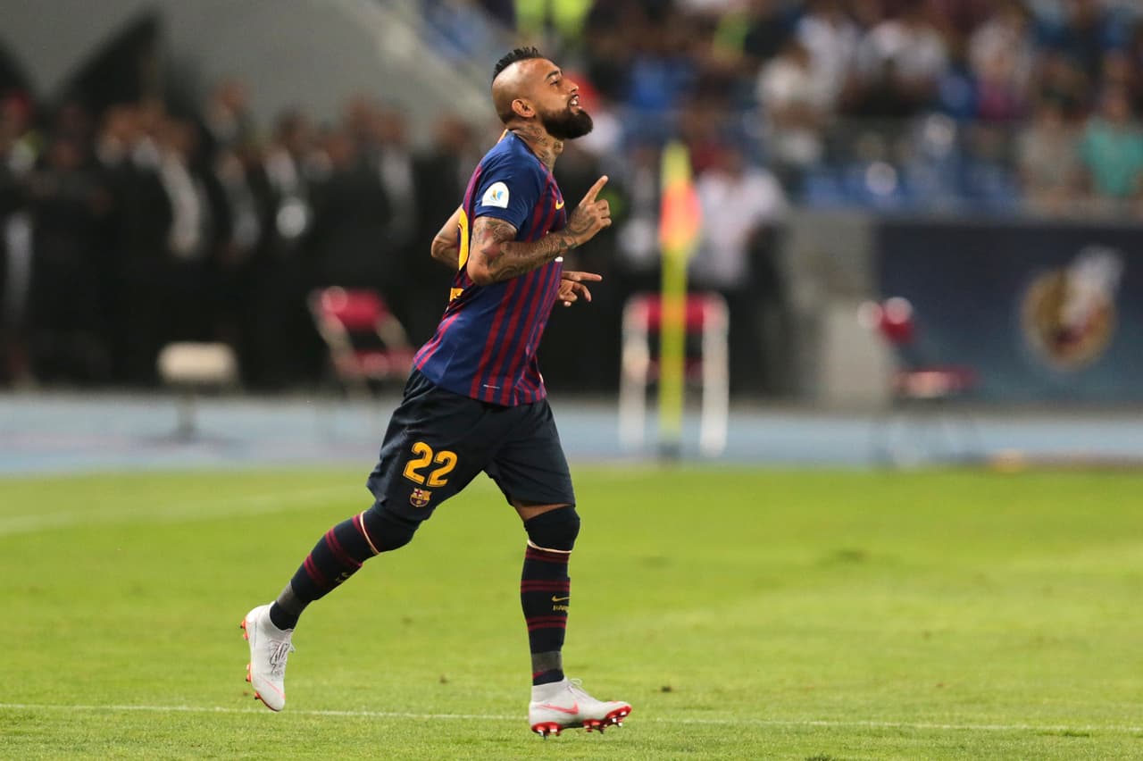 Fue hasta los 86 minutos de partido que el chileno Vidal entró de cambio y de este modo hizo su presentación como jugador del FC Barcelona.
