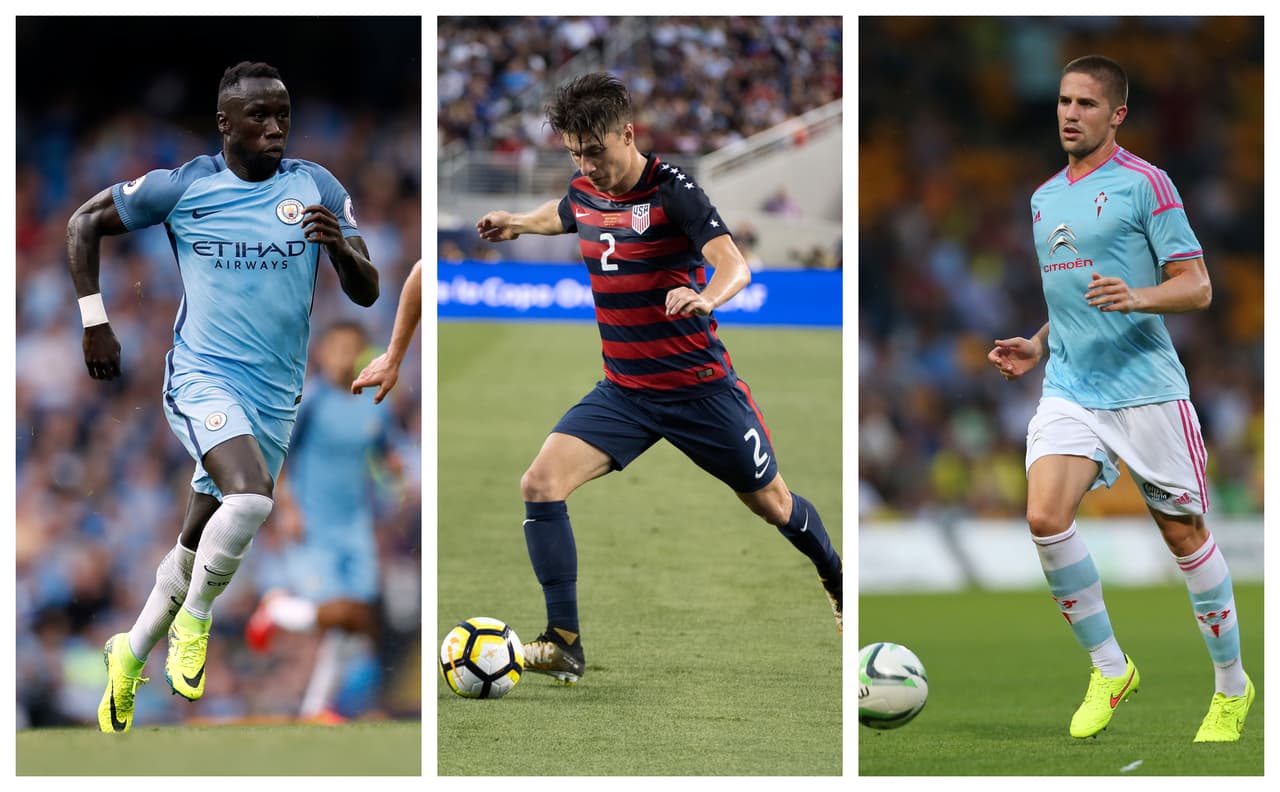 Bacary Sagna, Jorge Villafaña y Andreu Fontàs.