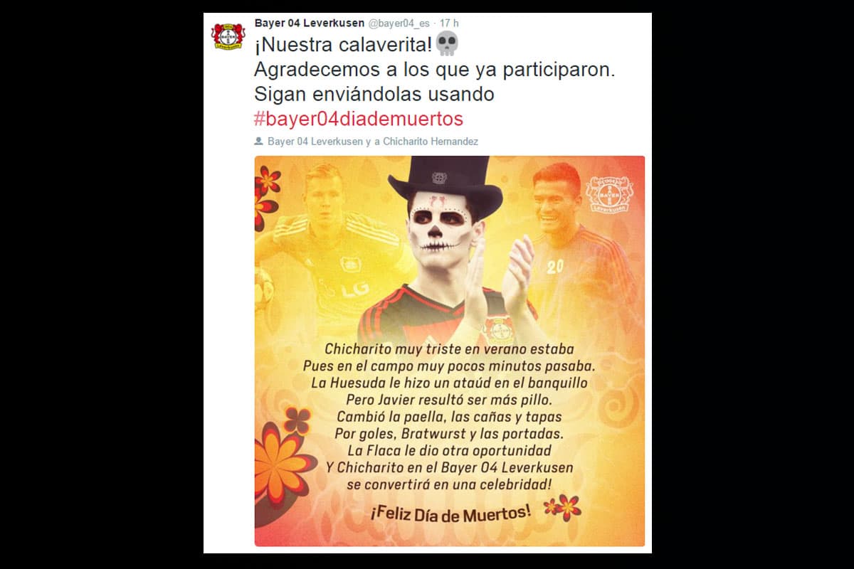 'Chicharito' tuvo su calaverita con Bayer