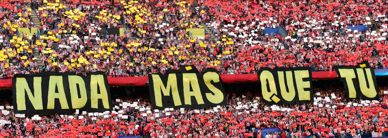 Fue así como los fanáticos de Atlético de Madrid pintaron el escenario del partido de cuartos de final entre Atlético de Madrid y Leicester City.
