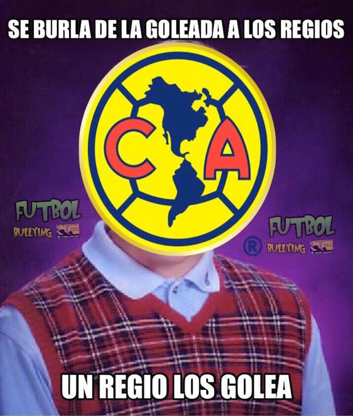 Las respectivas goleadas sufridas por América y Monterrey fueron el pretexto perfecto para que las redes sociales se llenaran de divertidos Memes. Aquí los mejores.