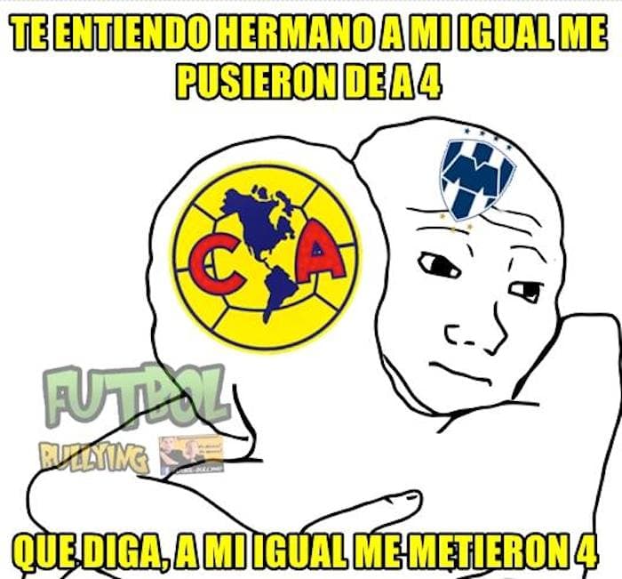 Las respectivas goleadas sufridas por América y Monterrey fueron el pretexto perfecto para que las redes sociales se llenaran de divertidos Memes. Aquí los mejores.