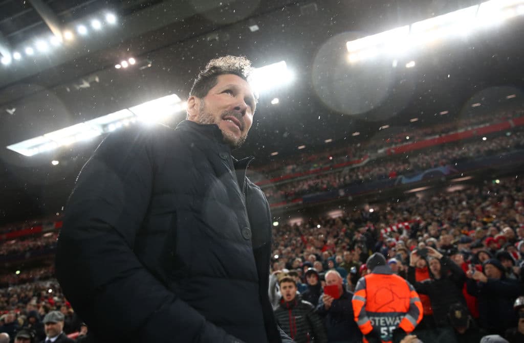 Diego Pablo Simeone llegó a Anfield con un gol de ventaja, pero consciente de la peligrosidad del Liverpool, el vigente campeón de la Champions League.