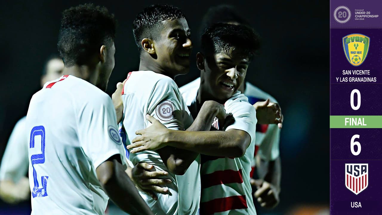 Estados Unidos dejó caer todo su poderío sobre San Vicente y las Granadinas y lo arrolló 6-0