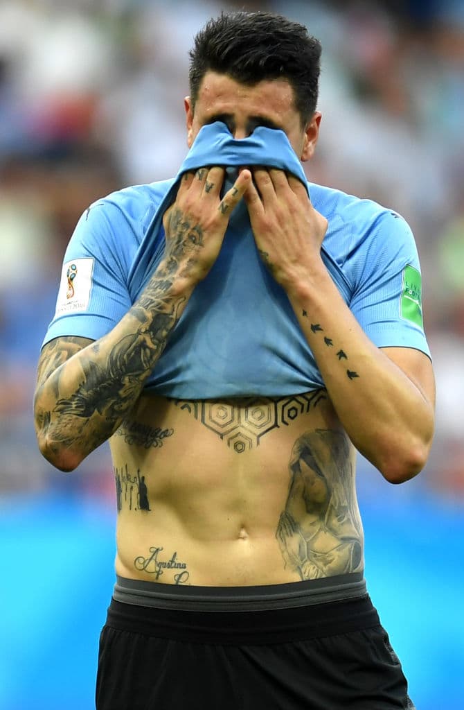 Los tatuajes en el cuerpo de José María Giménez, uno de los que quiere ser campeón del Mundial con Uruguay.