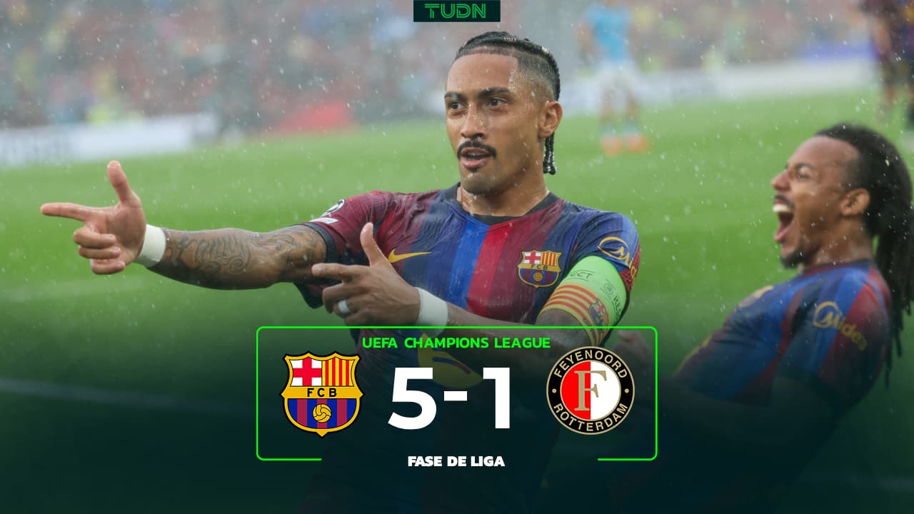 Resumen | Barcelona aplasta a Feyenoord con golazos de Raphinha y Lamine Yamal
