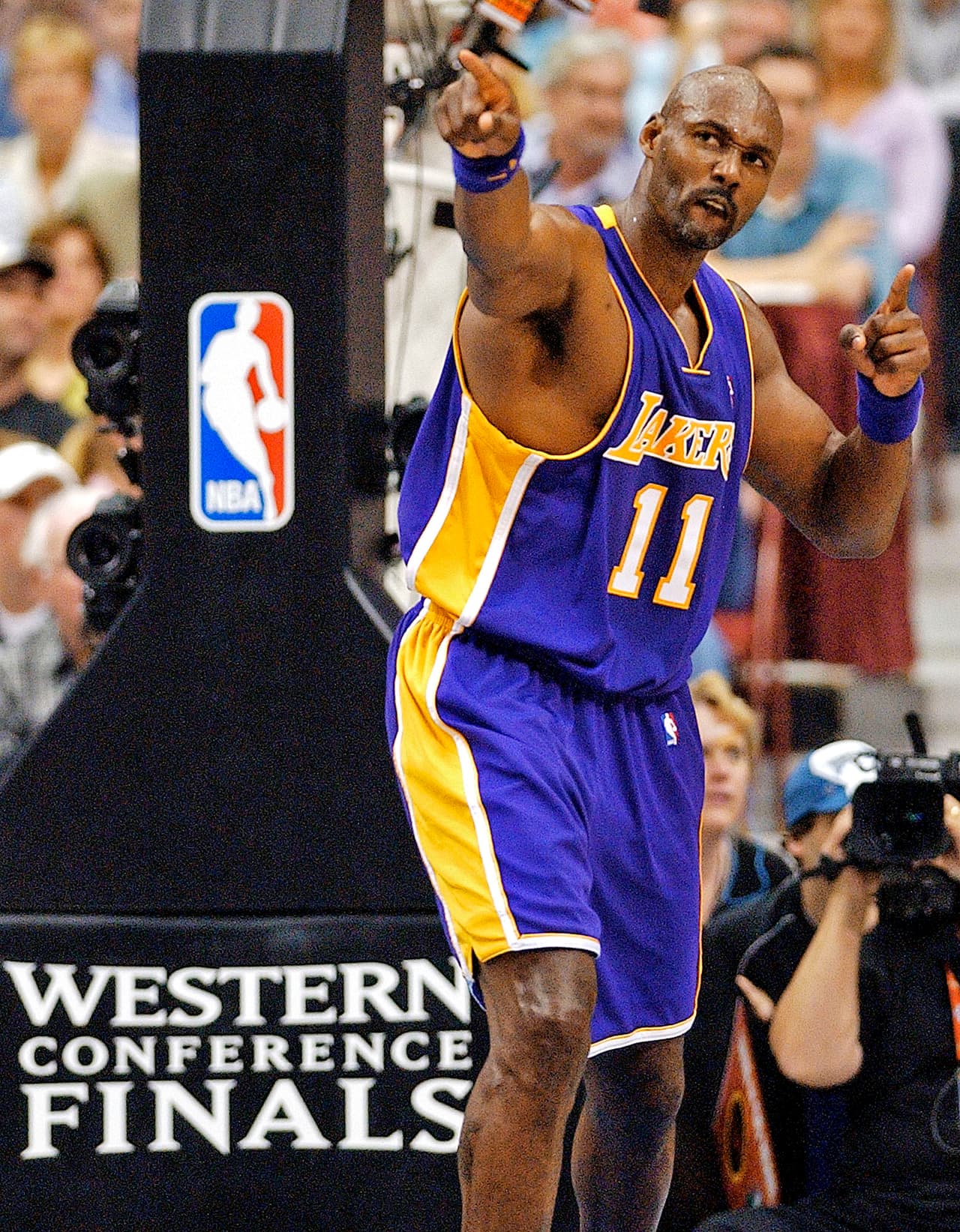 <b>7. Karl Malone - </b>Con Los Angeles Lakers y Utah Jazz, el gran jugador consiguió 4,761 puntos en 193 partidos.
