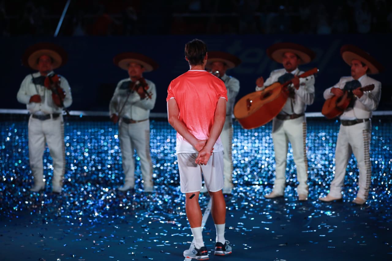 Acapulco, Guerrero, 27 de febrero de 2019. David Ferrer en homenaje de despedida , durante el día 3 del Abierto Mexicano de Tenis 2018, celebrado en el estadio Mex Tenis. Foto: Imago7/Eloisa Sanchez