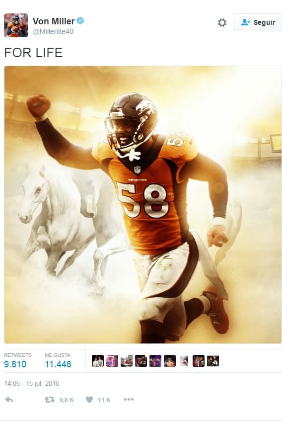 Reacciones en redes sociales sobre el contrato millonario de Von Miller con los Broncos