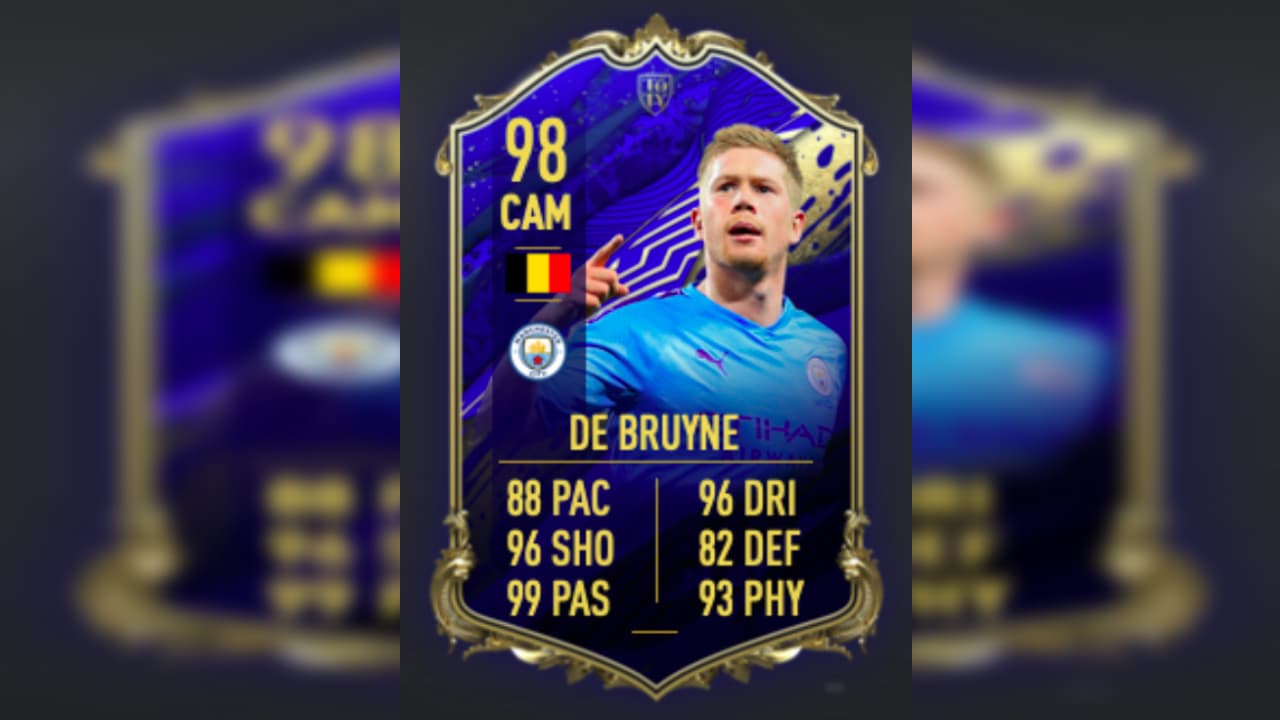 Kevin De Bruyne, el belga aparece en el XI ideal de la FIFA y obtiene una calificación de 98.