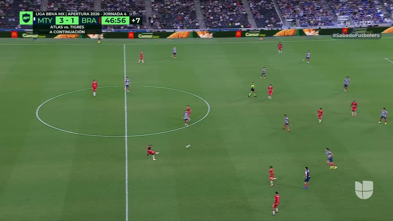 ¡GOL!  anota para Monterrey. Orbelín Pineda