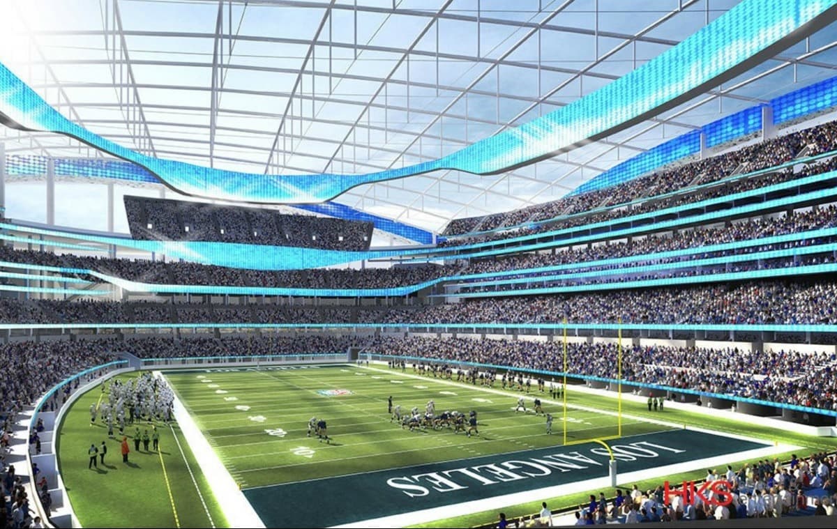 Dale un vistazo a las imágenes de cómo quedará el nuevo estadio de los Rams en Inglewood, el sitio del Super Bowl LV.