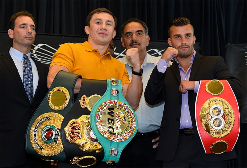 Golovkin luce sus tres cinturones: Lemieux su diadema FIB.