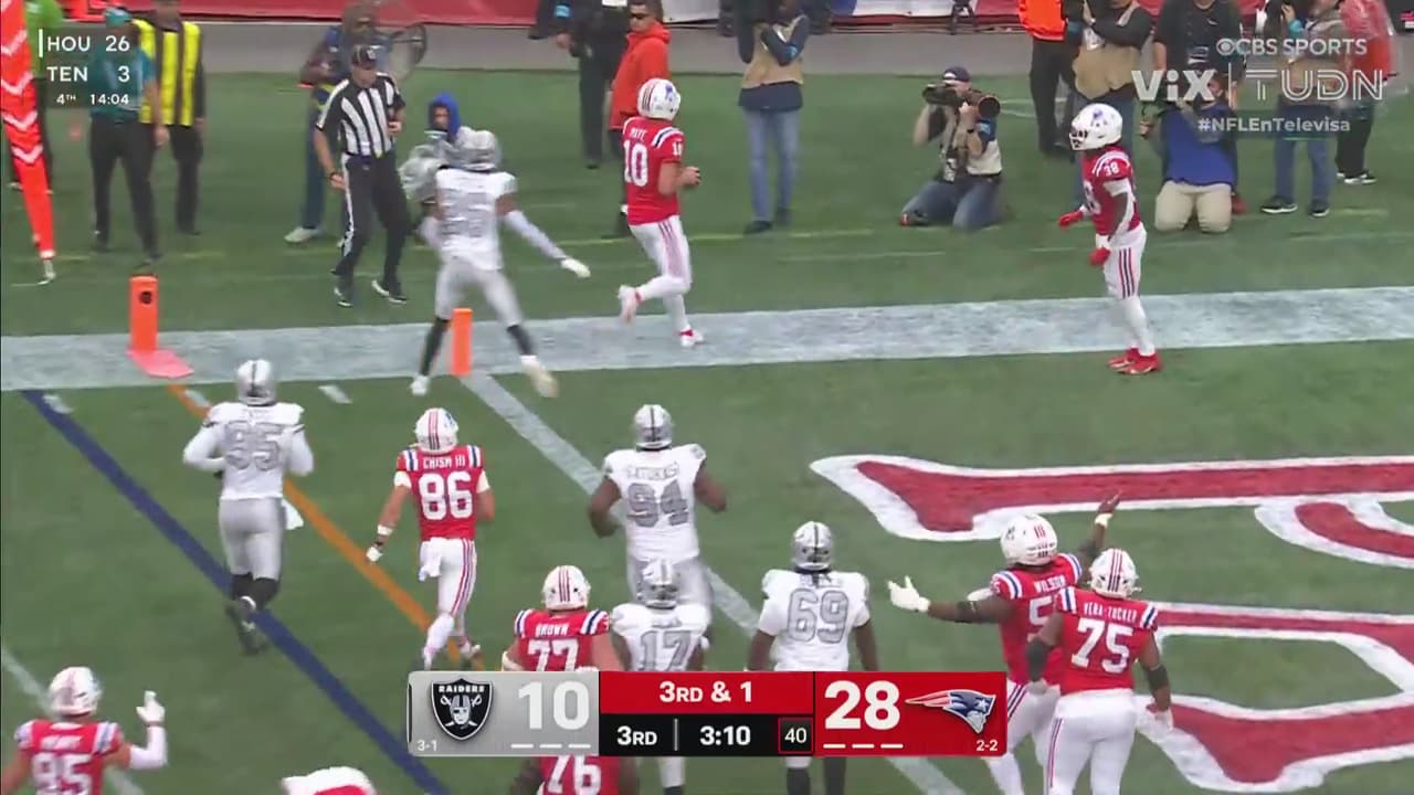 ¡Mágica tarde de Drake Maye con touchdown terrestre!