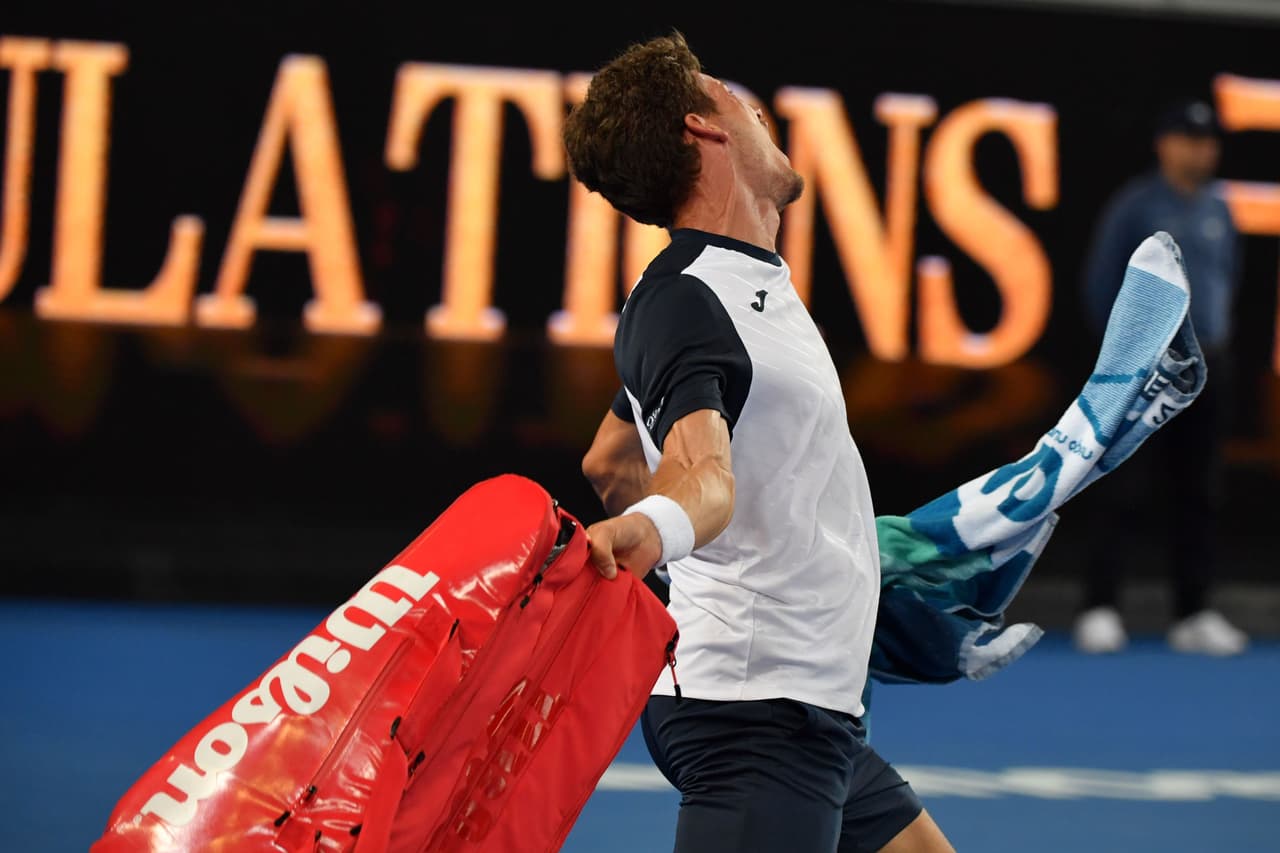 El dolor de Carreño, a quien de seguro le darán un castigo por este gesto antideportivo, quedó plasmada en Australia.