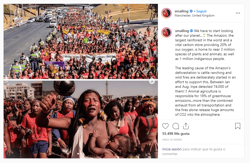 Chris Smalling, futbolista del Manchester United, escribió en sus redes sociales acerca de los problemas que acarrean los incendios. El defensor sigue una dieta vegana.