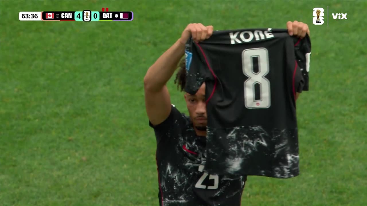 ¡Momento emotivo! Saliba anota el cuarto de Canadá y se lo dedica a Koné