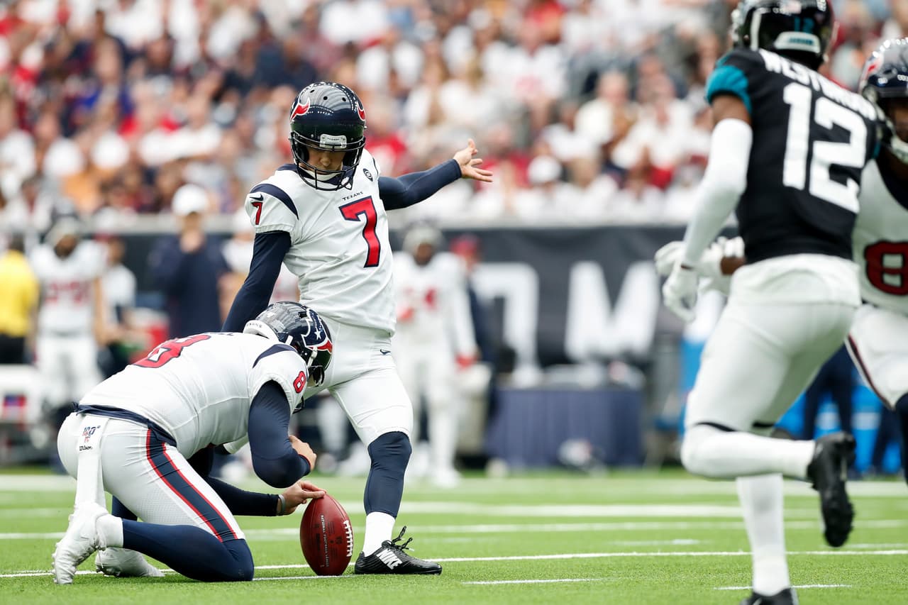 <b>Jacksonville Jaguars 12-13 Houston Texans.</b> Gol de campo de Ka'imi Fairbairn en el primer cuarto.