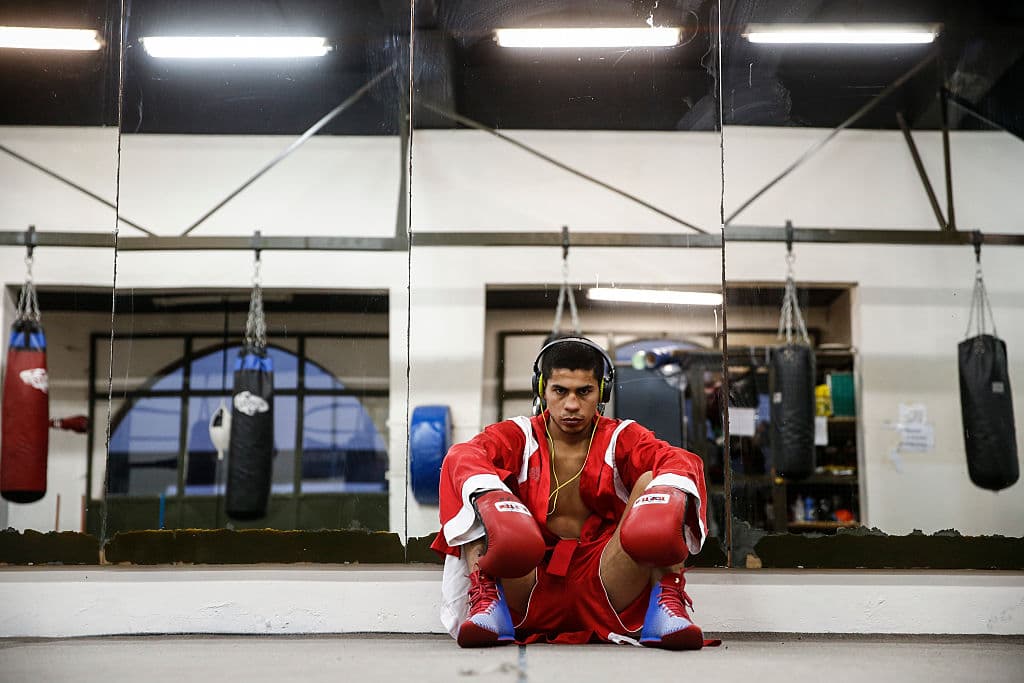 BUENOS AIRES, ARGENTINA - JUNE 30: Bantamweight boxer Alberto Melian of Argentina during an exclusive portrait session at CeNARD on June 30, 2016 in Buenos Aires, Argentina. (Photo by Gabriel Rossi/LatinContent/Getty Images)