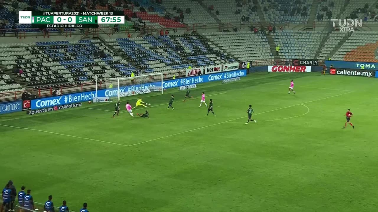 ¡GOL!  anota para Pachuca. Nicolás Ibáñez