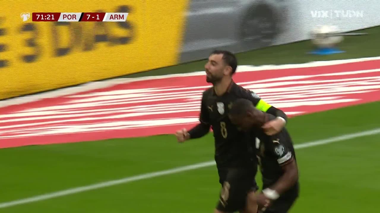 ¡Hat-trick de Bruno Fernandes! Portugal gana 7-1 a Armenia