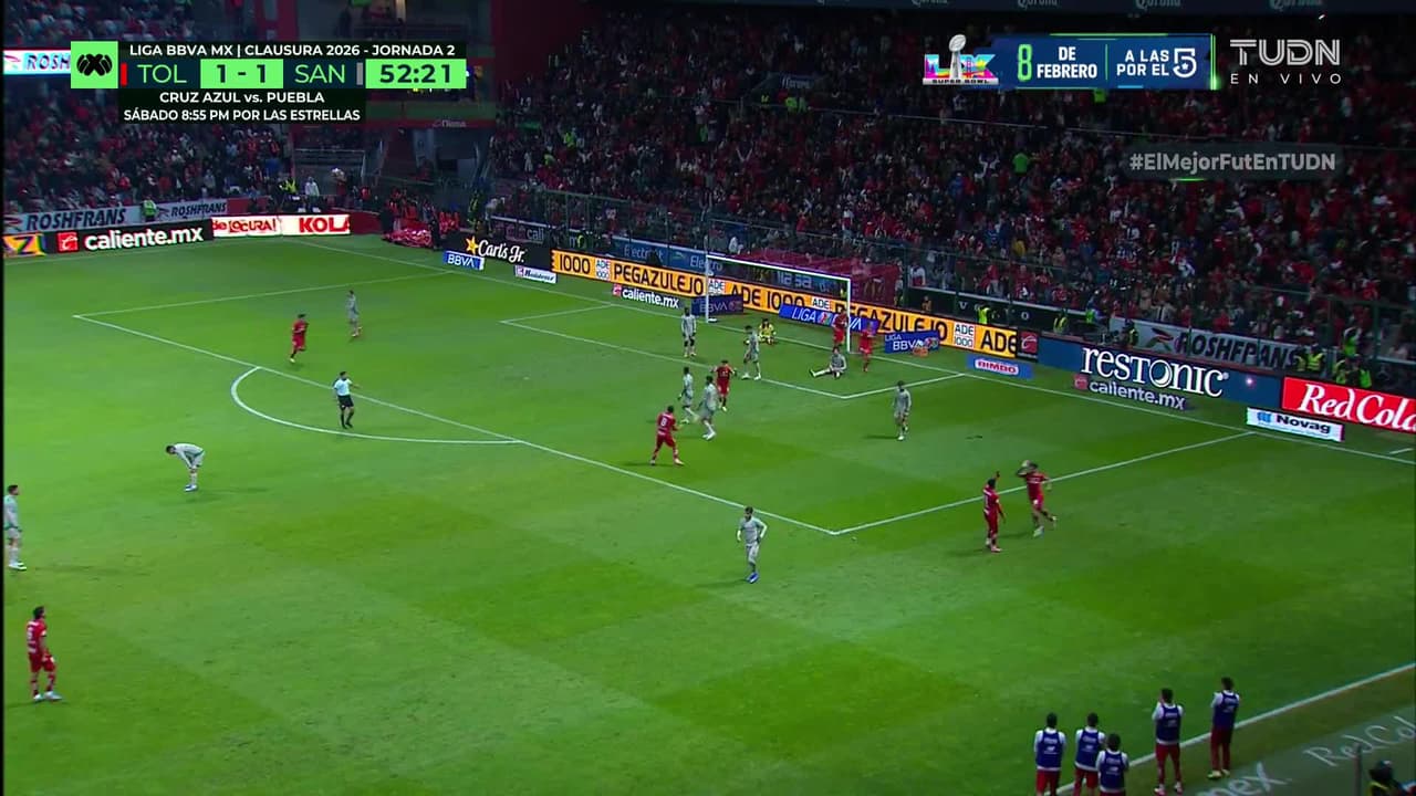 ¡GOL!  anota para Toluca. Marcel Ruíz