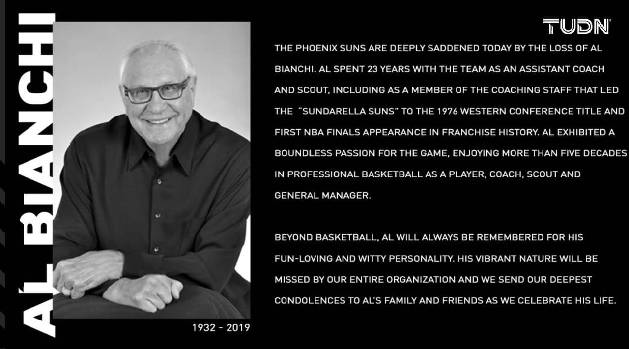Fallece Al Bianchi, exjugador y entrenador de la NBA