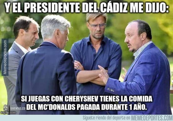 Cheryshev estaba sancionado por acumulación de amonestaciones, Real Madrid lo alineó y los memes no perdonaron la burla por el error.