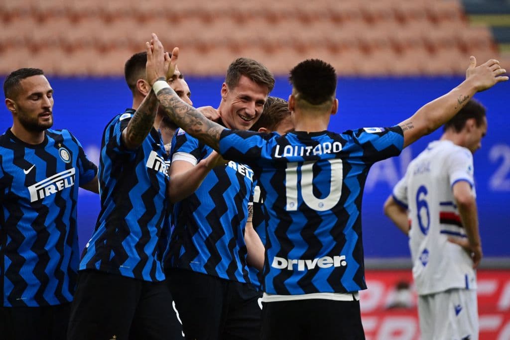 Roberto Gagliardini, Alexis Sánchez, Andrea Pinamonti y Lautaro Martínez son los encargados de anotar en la goleada 5-1 sobre la Sampdoria.