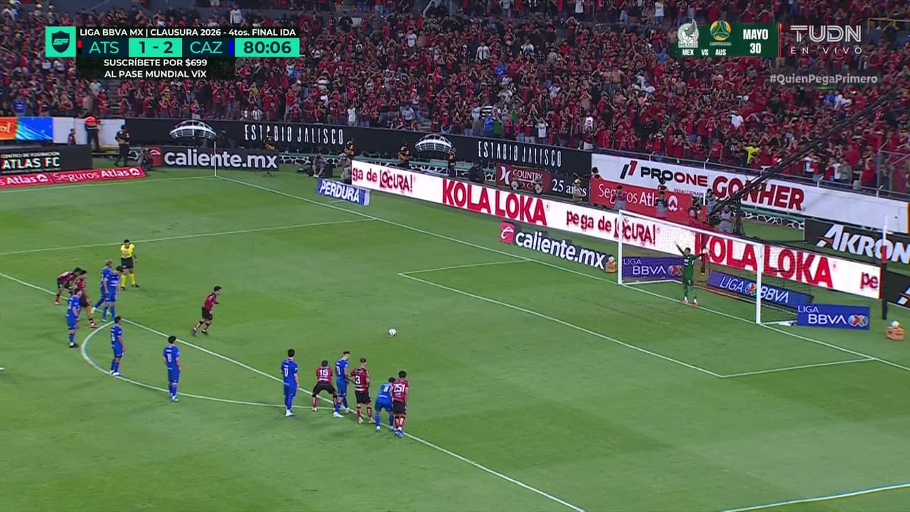 ¡GOL!  anota para Atlas. Aldo Rocha