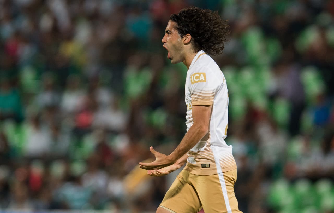 El goleador de Pumas es Matías Britos, quien llegó al cuadro universitario para el Apertura 2014 y parece que está retomando el ritmo que se le vio en el León que lo llevó a ser una de las figuras del cuadro del Bajío.