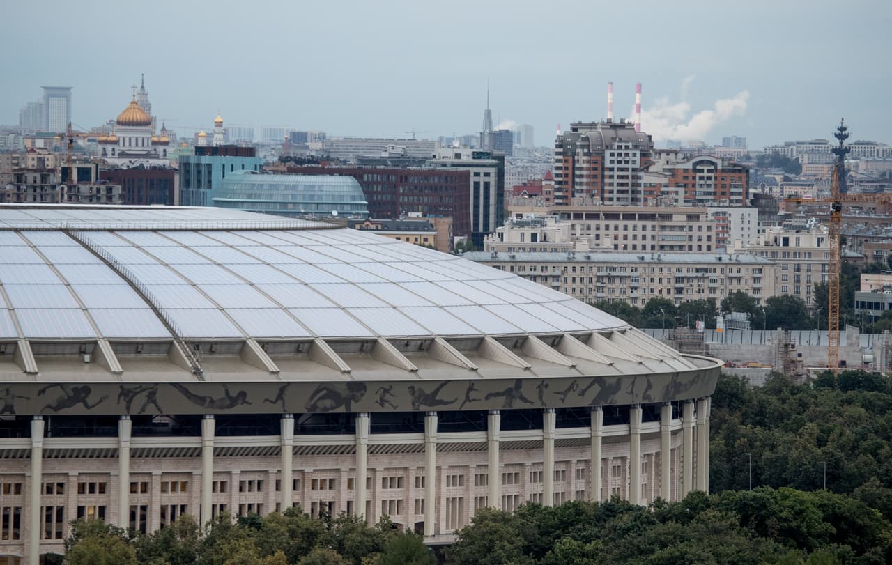Así es la vista general del estadio Luzhniki en Moscú, el pasado 29 de agosto de 2017. Es uno de los que ya están disponibles.