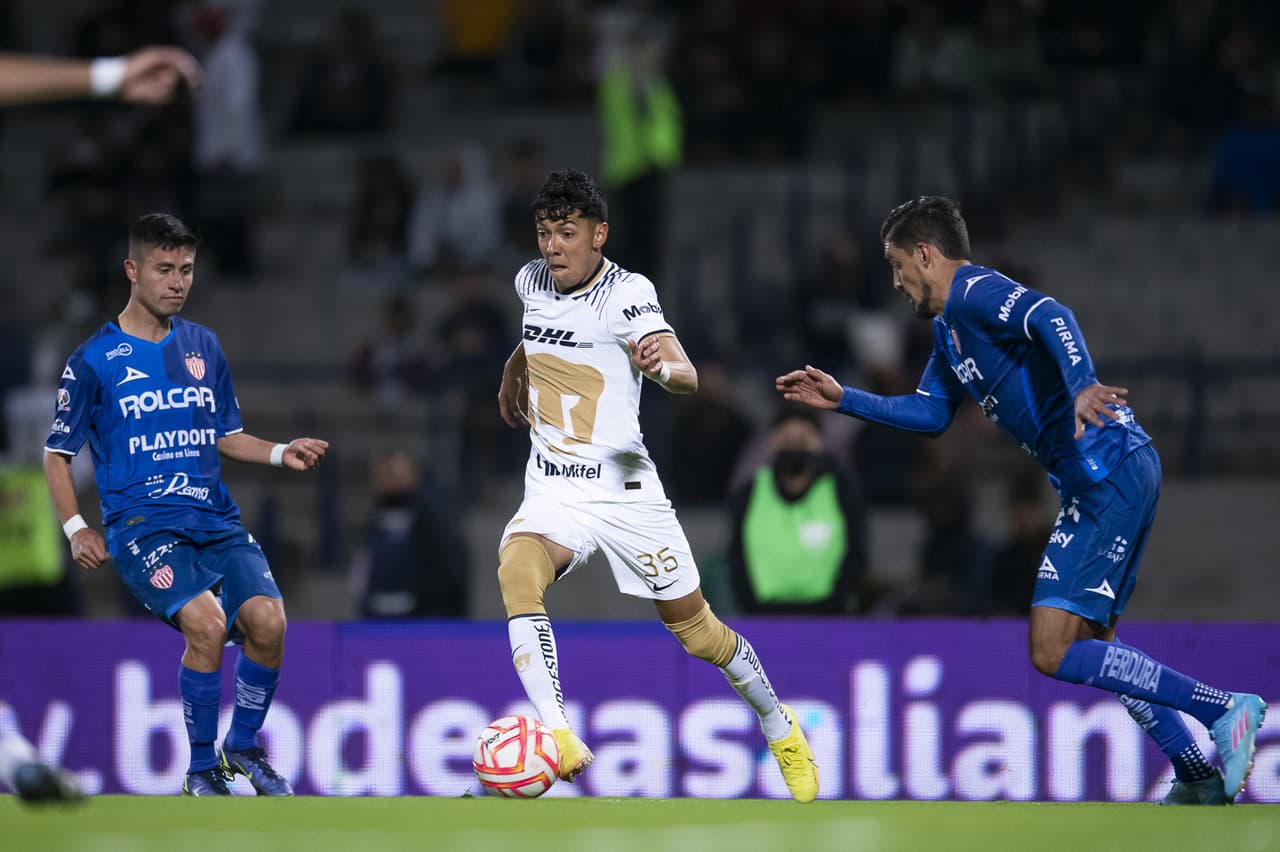 Jorge Ruvalcaba fue uno de los jugadores más incisivos con los Pumas durante el partido del martes contra los Rayos de Necaxa.