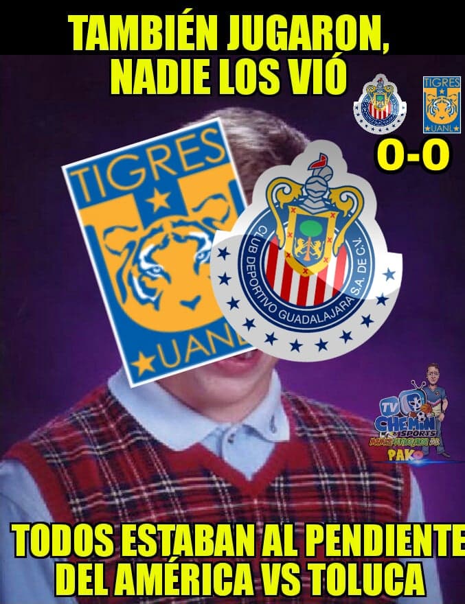 La caída de las Águilas y el empate de último minuto de los Pumas protagonizan los mejores memes de la Jornada.