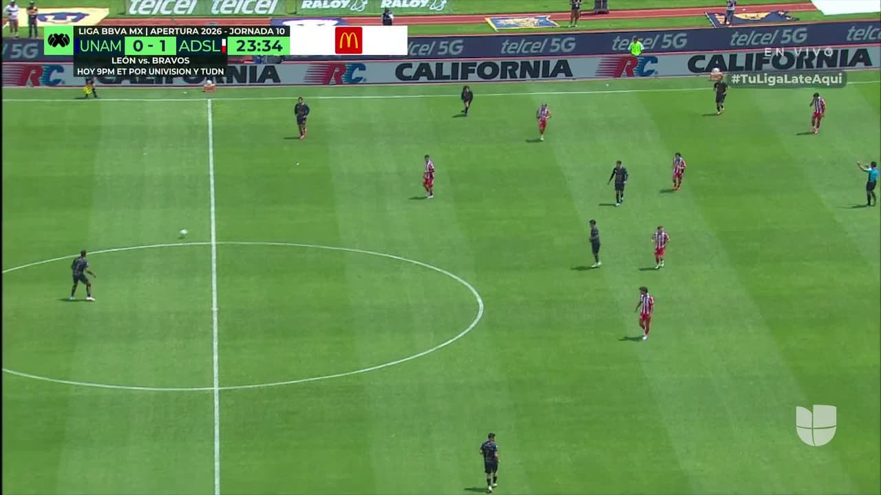 ¡GOL!  anota para Atlético San Luis. Sébastien Salles-Lamonge