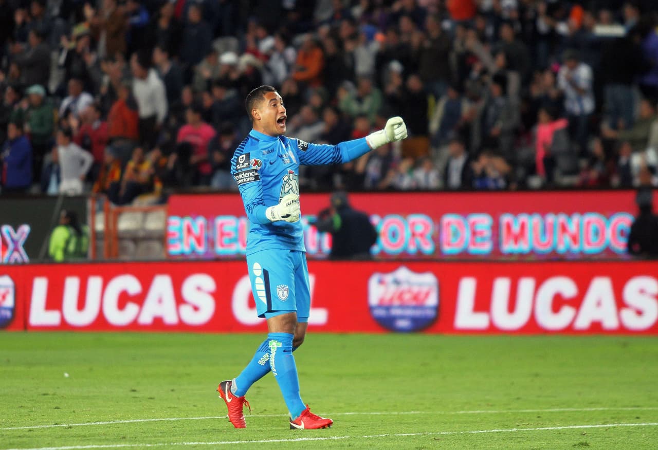 Alfonso Blanco celebró en grande la anotación de los suyos. El arquero ha disfrutado en grande la titularidad en el marco de los Tuzos.