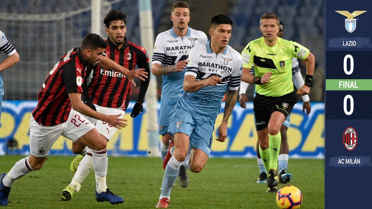 Milan saca un empate en su visita al Lazio en la ida de la semifinales de la Copa Italia 