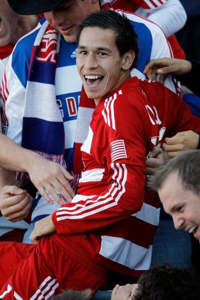 Eric Avila celebra su anotación ante Real para el triunfo de Dallas cuando quedaban dos minutos.