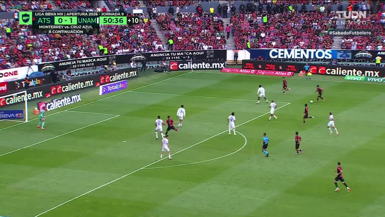 ¡GOL!  anota para Atlas. Luís Esteves