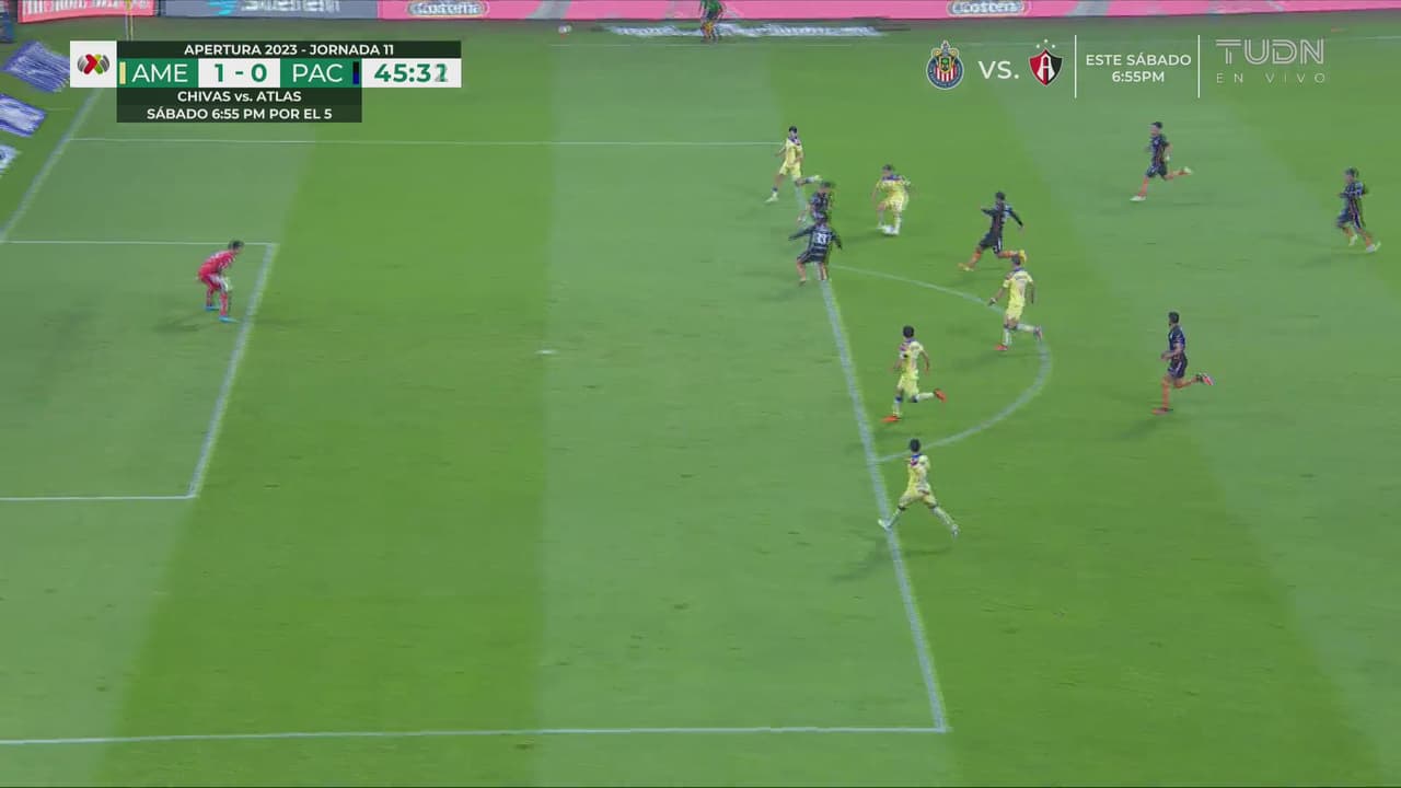 ¡Le anulan gol al América! Álvarez está adelantando