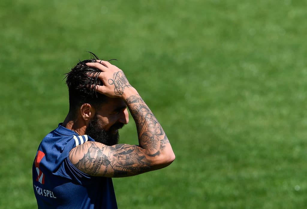 El sueco Jimmy Durmaz convirtió sus brazos en verdaderos lienzos. El jugador fue el mejor amigo de Zlatan Ibrahimovic en la selección de Suecia.