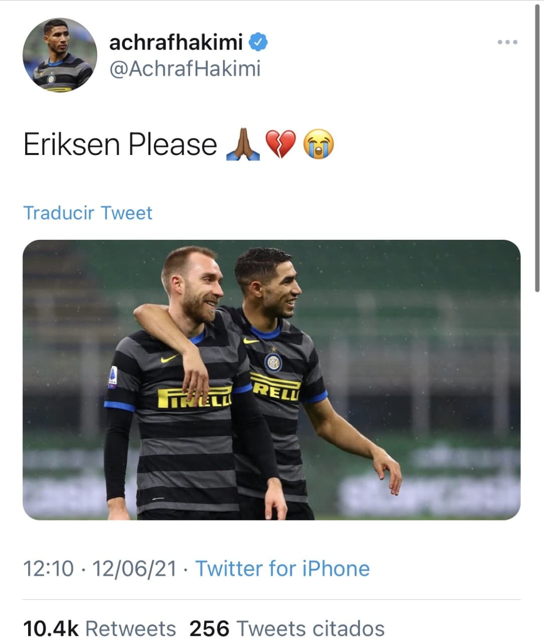 El mundo entero reacciona ante la situación de pérdida de conocimiento del mediocampista danés durante su debut en la Euro 2020.