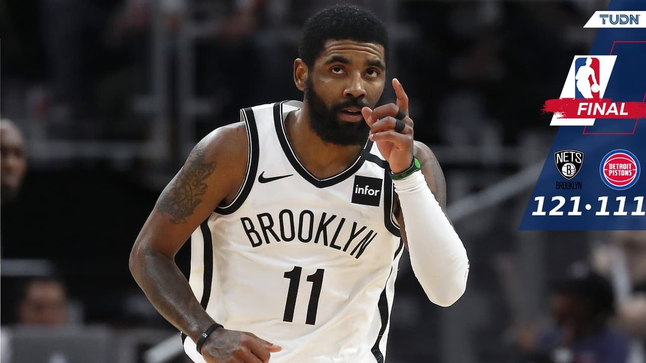 Una gran noche de Kyrie Irving guía a Nets a vencer a los Pistons