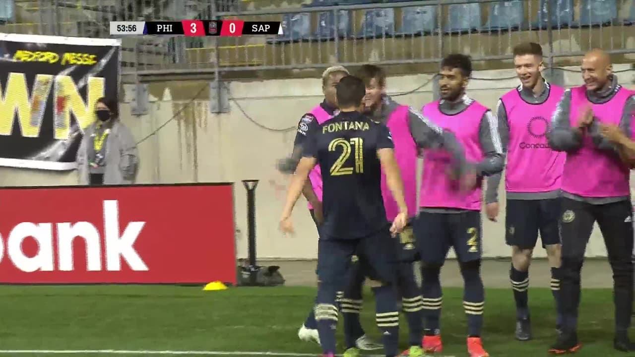 Fontana hizo el 3-0 y Philadelphia Union ya golea al Saprissa