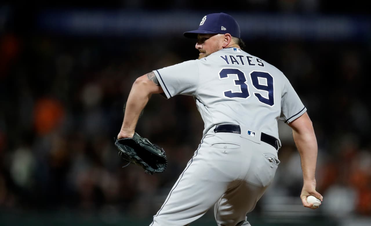 Kirby Yates salvó 41 juegos en la Liga Nacional, más que ninguno otro.