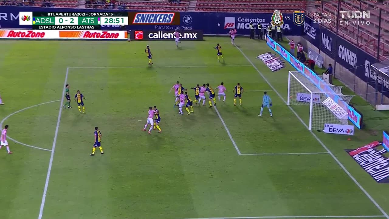 ¡GOL!  anota para Atlas. Martín Nervo