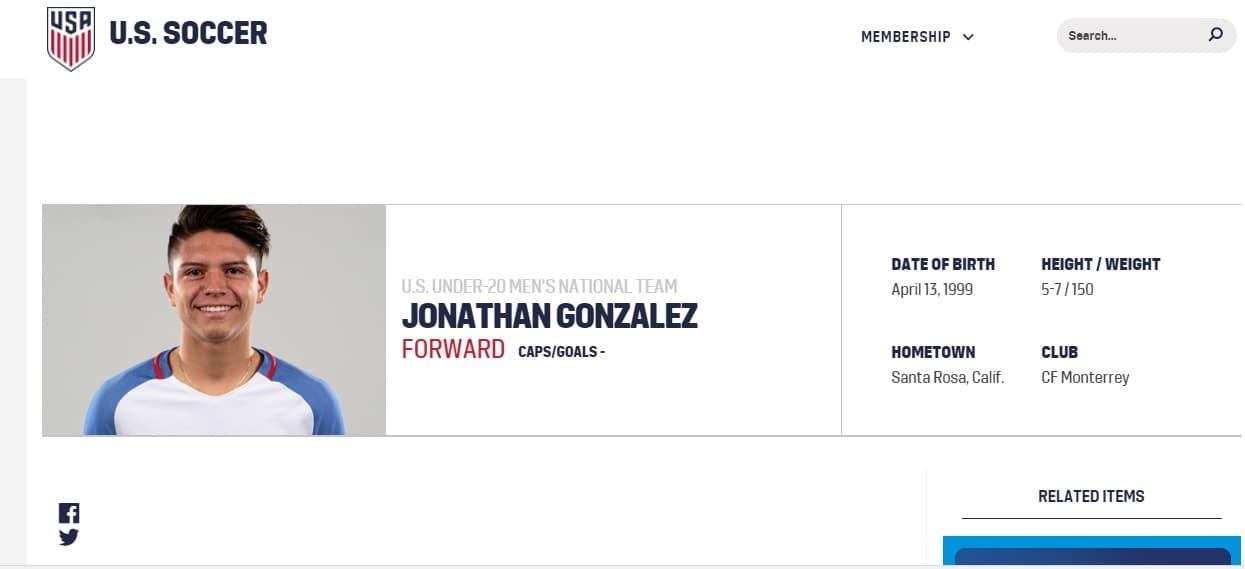 Ha formado parte de las categorías infantiles de US Soccer, aunque según las reglas de la FIFA aún no está enrolado definitivamente con el Team USA.