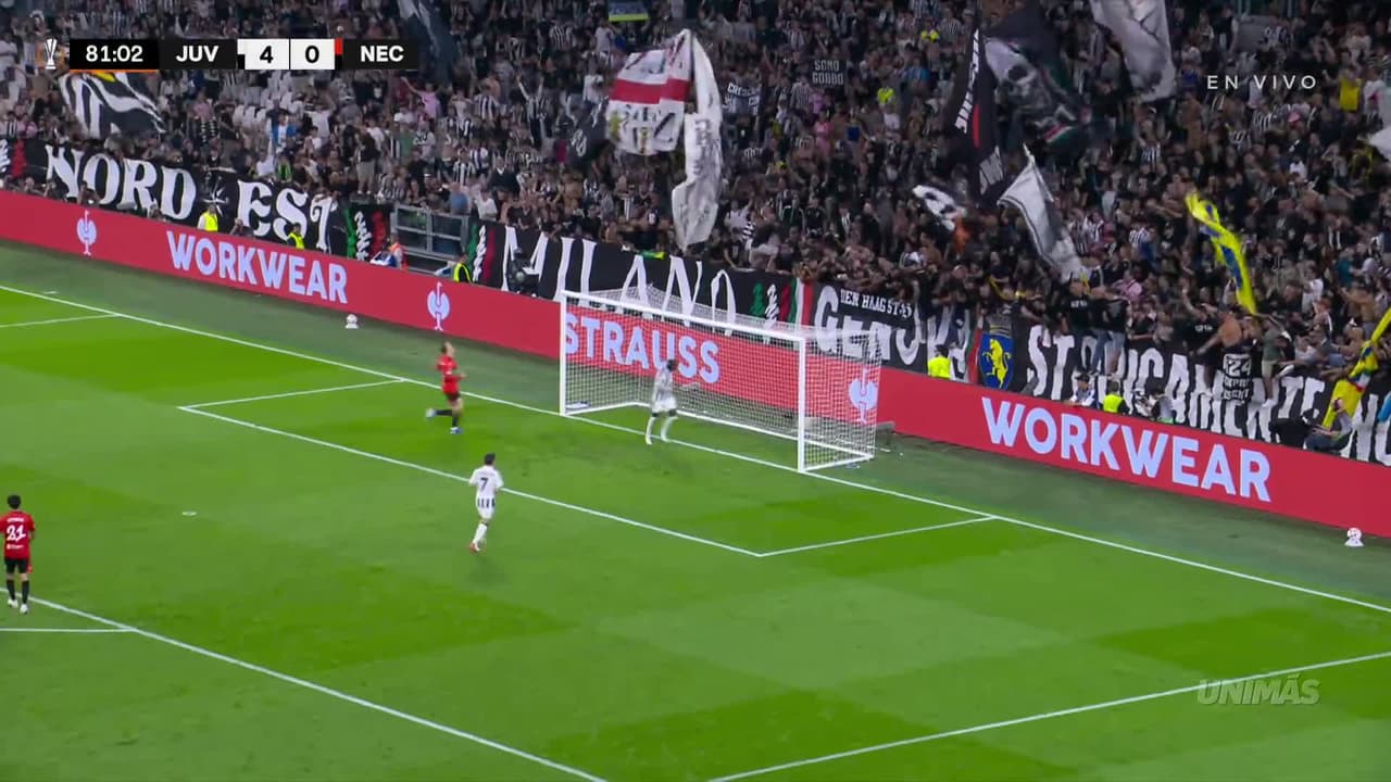 ¡La manita de la Juve! Kolo Muani marca el quinto y Juventus aplasta al NEC Nijmegen